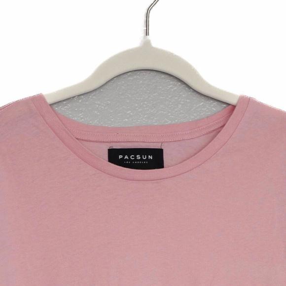 PacSun Mens Pink Solid T Shirt Short Sleeve Crew Neck Flowy Basic Tee Sz Medium - Picture 4 of 4